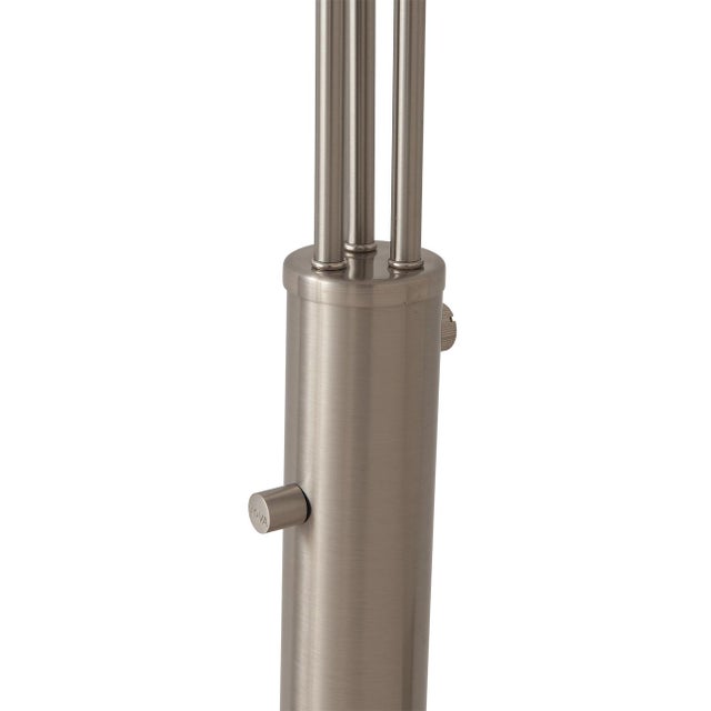 2020s Original 1962 Triplet 3 Light Arc Floor Lamp - Satin Nickel, Black Marble Base, Dimmer Switch For Sale - Image 5 of 13