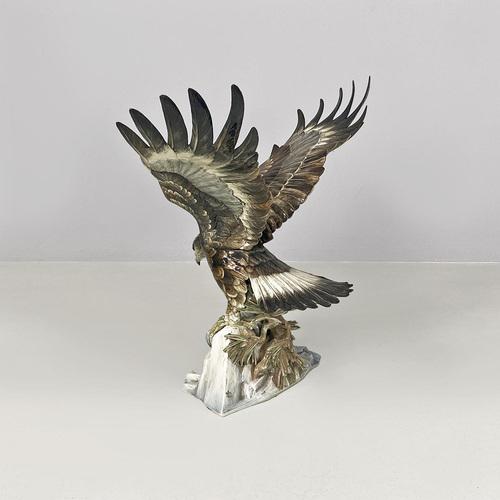 German Polychrome Porcelain Eagle Sculpture by Fritz Heidenreich, 1930s For Sale - Image 17 of 18