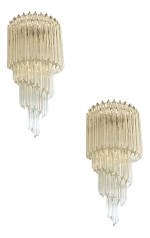 Venetian Quadriedro Twist Murano Glass Wall Sconces by 101 Copenhagen, Set of 2