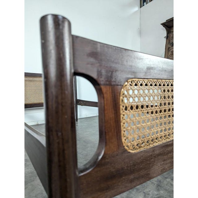 Scandinavian Bed in Teak and Caning For Sale - Image 3 of 7