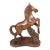 Mid-Century Hand-Carved Wooden Rearing Stallion on Natural Base – 17.5"h For Sale
