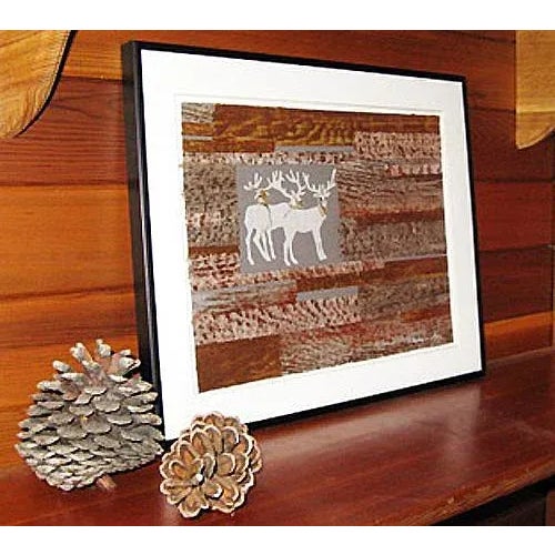 "In the Woods" Contemporary Mixed-Media Woodland Collage by Kathleen Ney, Framed For Sale - Image 4 of 6