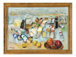 Henry Fabricius-Jensen, Still Life, 1961, Oil on Canvas, Framed