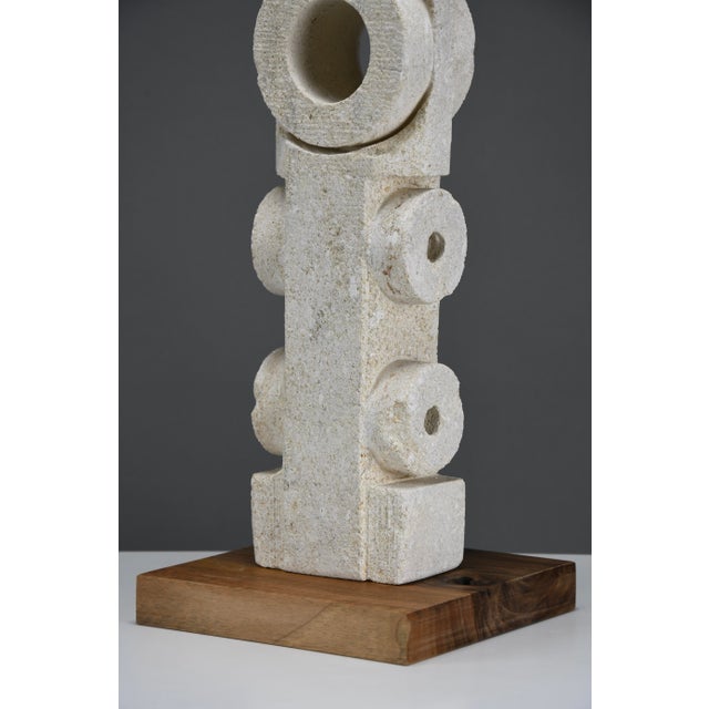 1990s Alberto Cabiddu, Postmodern Totemic Sculpture, 1997, Pietra di Vicenza For Sale - Image 5 of 14