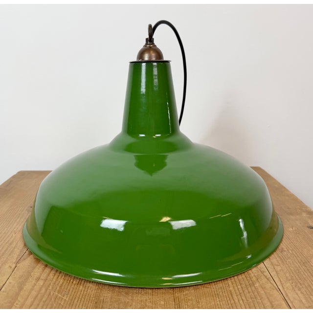 Industrial Green Enamel Factory Pendant Lamp from Jackson Electrical Co., 1960s For Sale - Image 17 of 18