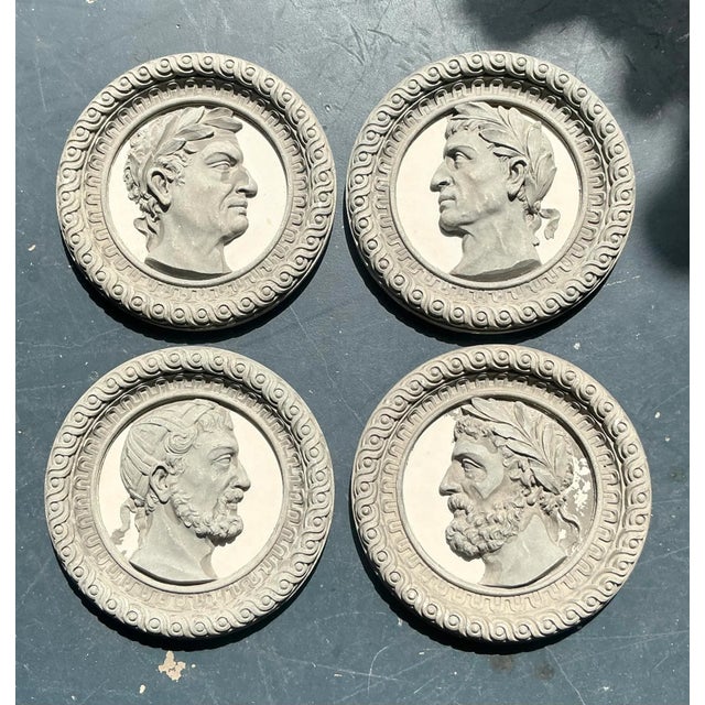 Vintage Grand Tour Plaster Profile Frieze - Set of Four For Sale In West Palm - Image 6 of 7