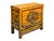 This striking antique Asian cabinet features a vibrant, heavily distressed yellow lacquer finish over a sturdily built...