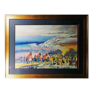 Earl Biss "Red Lodge" Serigraph on Paper Framed Hand Signed