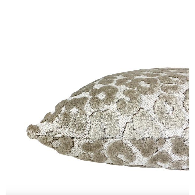 Pearl Leopard 20x20 Velvet Throw Pillow With Feather Down Insert For Sale In New York - Image 6 of 9