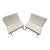 Knoll Barcelona Chairs in White Leather and Chrome For Sale