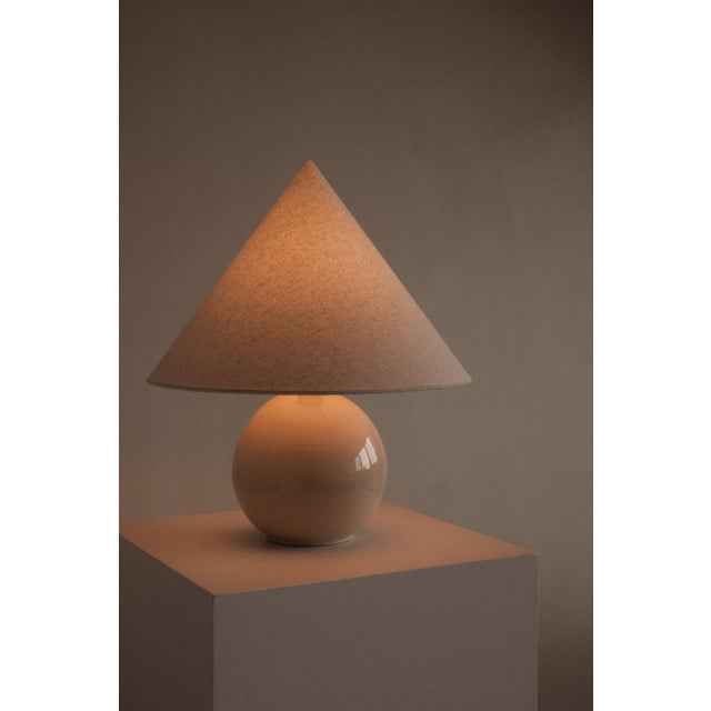 Contemporary Beige Cone Table Lamp For Sale - Image 3 of 8