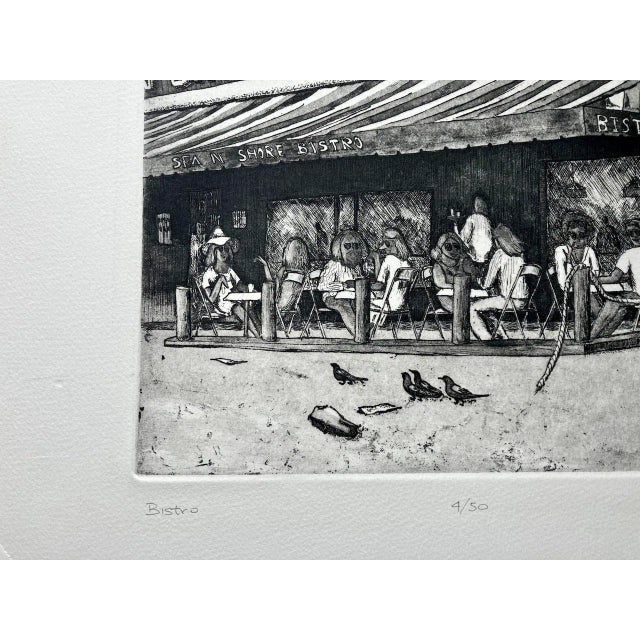 Late 20th Century Arnold Grossman "Bistro" Limited Edition Etching With Aquatint For Sale - Image 5 of 7