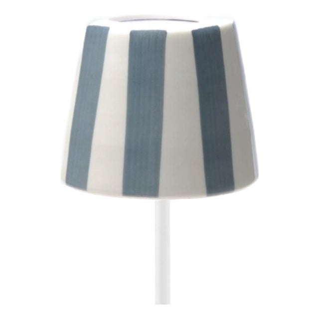 Zafferano Ceramic Gray Striped Shade for Poldina Lido Lamp For Sale