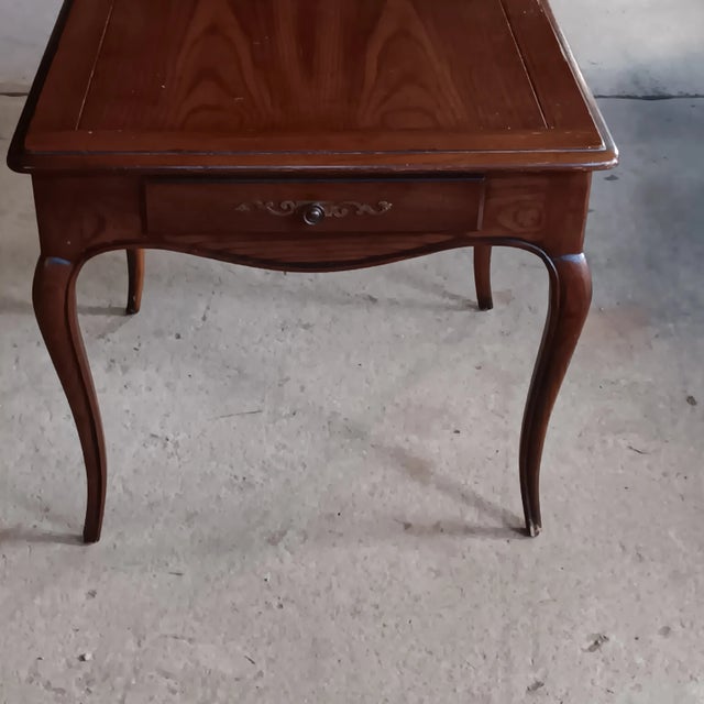 Wood French Provincial Henredon Four Centuries Red Oak Side/End Table For Sale - Image 7 of 18
