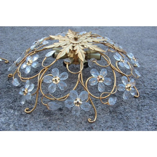 Mid-Century Modern Mid-Century Modern French Crystal Ceiling Lights from Maison Baguès, Set of 2 For Sale - Image 3 of 10