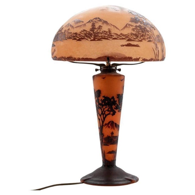 Art Nouveau Table Lamp in Handblown Glass, 1970 For Sale - Image 13 of 13