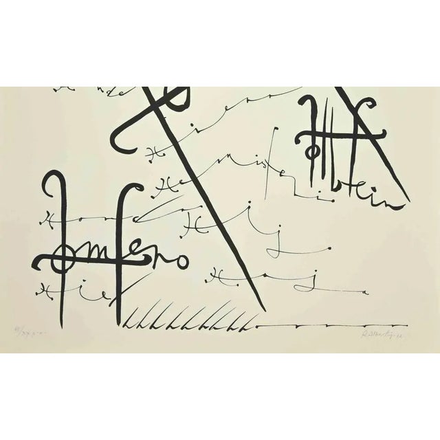 Letter H from the Alphabet series is a lithograph realized by Rafael Alberti in 1972. Hand-signed. Artist's Proof....