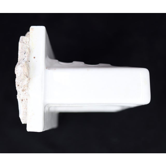 Vintage White Recessed Bathroom Toothbrush & Cup Holder For Sale - Image 4 of 8