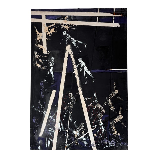 Large Vintage Helen Stein Impressionist Abstract Acrylic on Canvas Painting For Sale