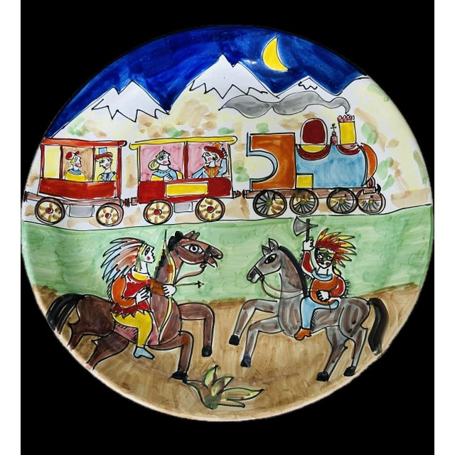 Italian Wall Art in the Style of DeSimone Hand Painted Plates Collection - Set of 5 For Sale In Miami - Image 6 of 12