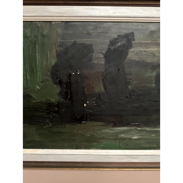 Jonne Bergström, Dark Abstract, 1950s, Oil on Canvas, Framed For Sale - Image 10 of 17