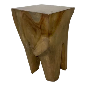 Organic Modern Wood Artifact Stool/Side Table