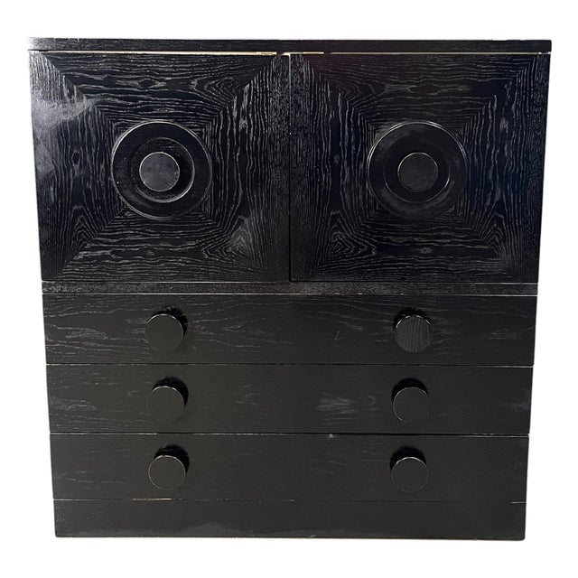 Brutalist Black Bar Cabinet, 1970s For Sale