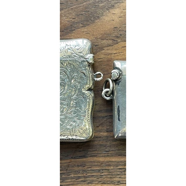 Metal English Silver Matchboxes, 1800s, Set of 2 For Sale - Image 7 of 8
