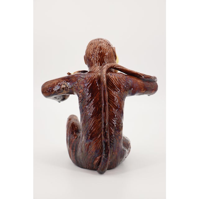 19th Century Monkey Playing Violin, Portuguese Palissy Ware For Sale - Image 15 of 15