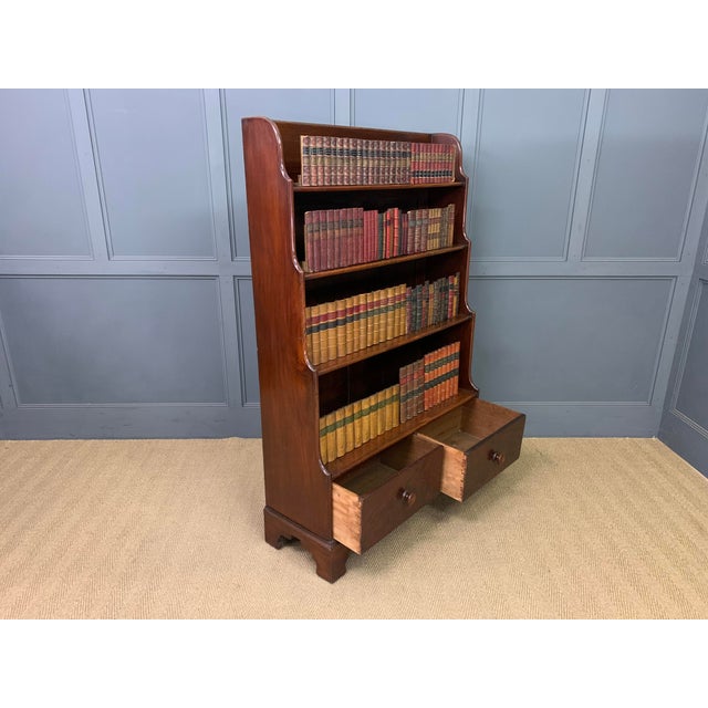 Brown Victorian Mahogany Waterfall Open Bookcase, 1880 For Sale - Image 8 of 15