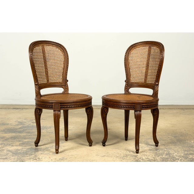 Set of Six Mid-19th Century French Napoleon III Carved Oak and Cane Dining Chairs For Sale - Image 16 of 18