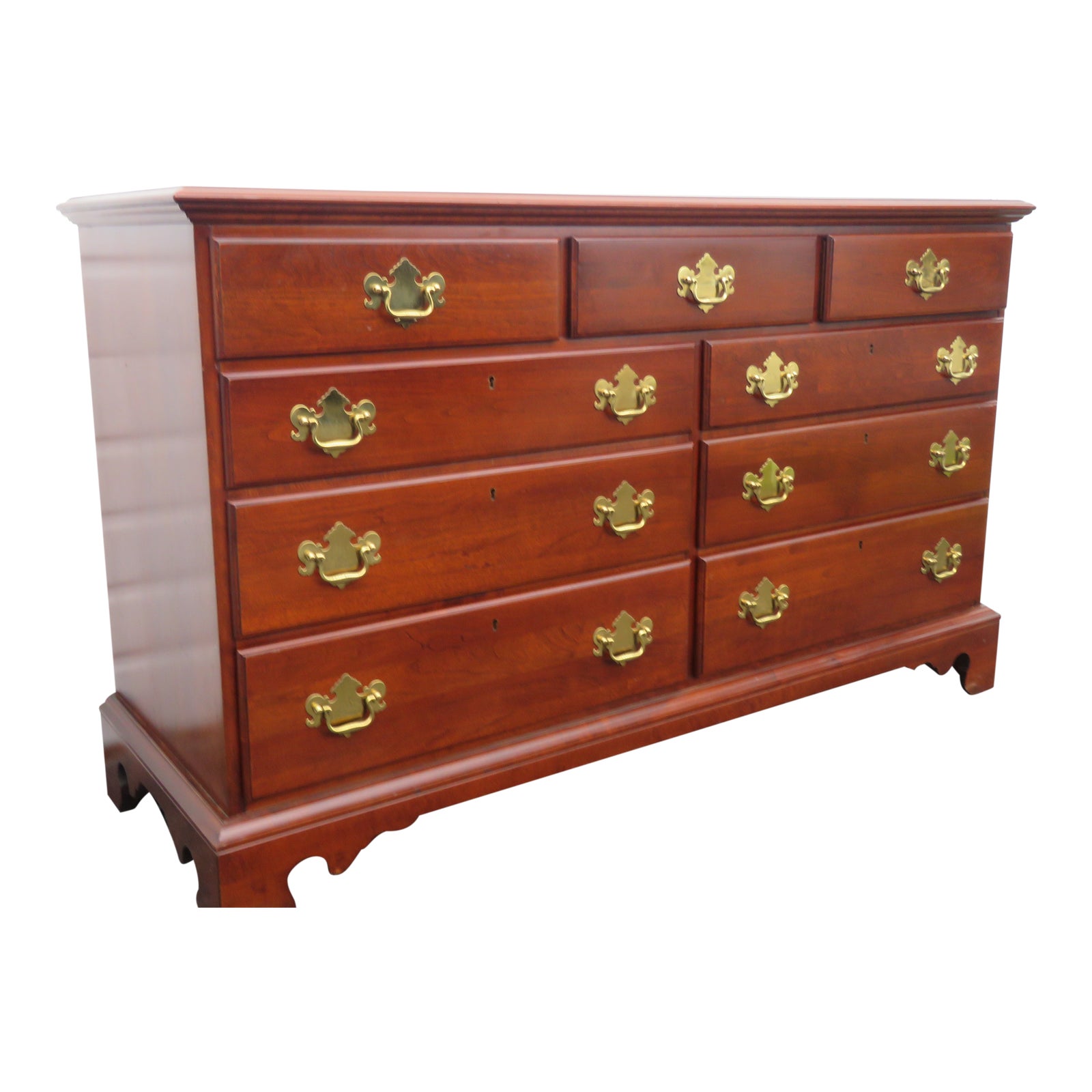Solid Cherry Long Dresser by Link Taylor Furniture Chairish