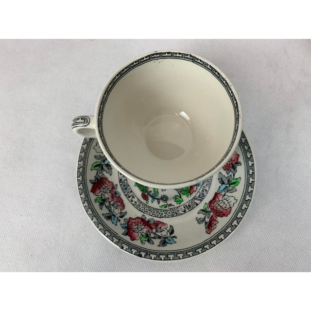 1920s Indian Tree Pattern Cups & Saucers by Wood’s Burslem, England - Service for 8 For Sale - Image 5 of 8