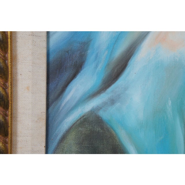 Mid 20th Century Vintage B. Barry Floral Vase of Roses Still Life Oil Painting on Canvas For Sale - Image 9 of 13