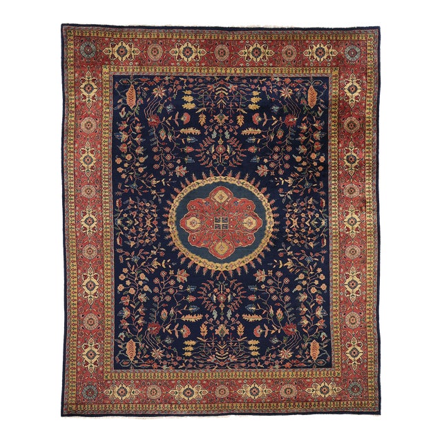 Vintage Indian Sarouk Rug - 07'11 X 09'08 For Sale