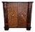Mid-Century Modern Art Deco Italian Burl Walnut Dry Bar Cabinet with Glass Top, 1950s For Sale