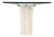 Vintage Italian travertine pedestal base with solid brass copes x-support under heavy beveled 5/8” thick rectangular glass...