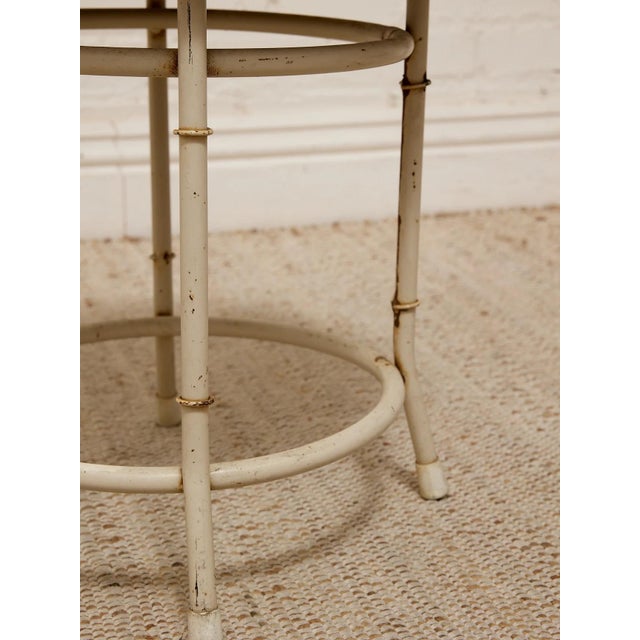 Metal Vintage Bamboo-Style Metal Stool For Sale - Image 7 of 9