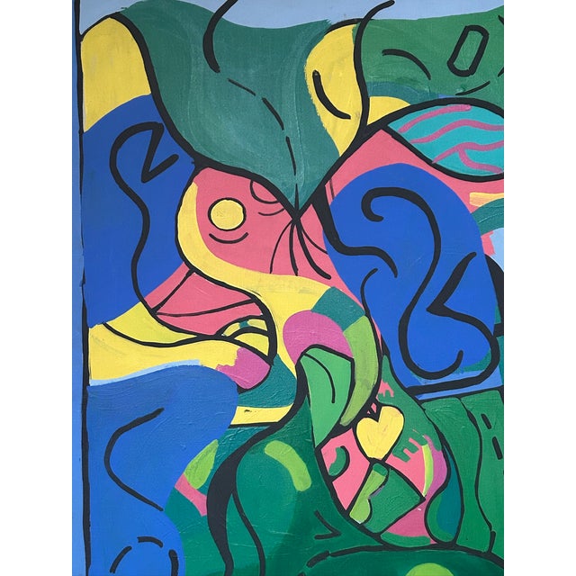 1960s Patricia Hermine Sloane Large Signed Abstract Mid Century Oil Painting For Sale - Image 5 of 7