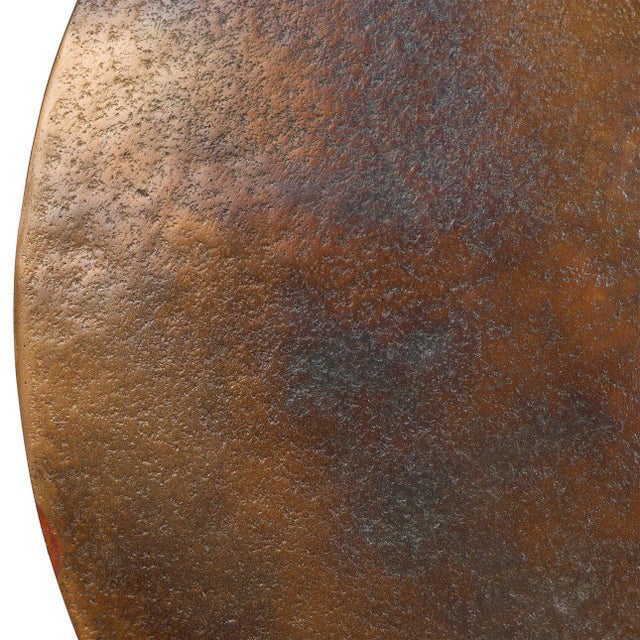 Brass Finish Pedestal Side Table For Sale - Image 11 of 11