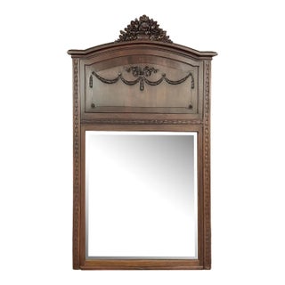 Antique French Louis XVI Walnut Trumeau ~ Mirror For Sale