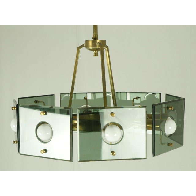 1960s Pendant Light in Brass and Smoked Glass by Gino Paroldo for Dino Dei, 1960s For Sale - Image 5 of 11