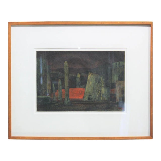 Mirko Basaldella Abstract Expressionism Dark Toned Italian Landscape 20th Century For Sale