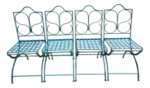 Metal Garden Chairs, Set of 4