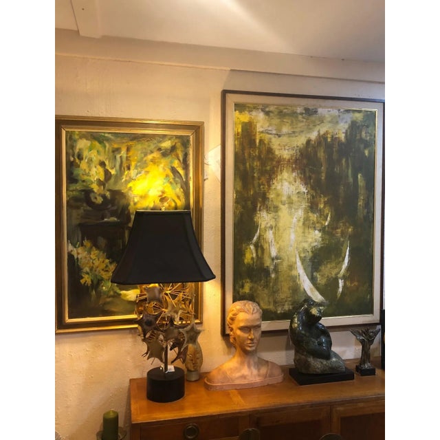 Bronze 1960s Curtis Jere Style Brutalist Mid-Century Lamp For Sale - Image 8 of 11