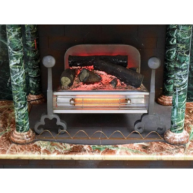 Fireplace Faux Marble With Bar Cabinet, 1950s For Sale - Image 11 of 12