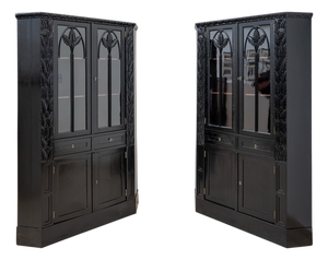 Art Nouveau Corner Cabinets attributed to Hans Bolek for August Ungethum, Vienna, 1913, Set of 2