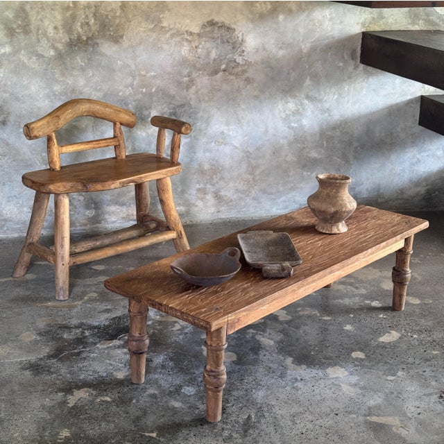 Brutalist Coffee Table in Indonesian Brown Teak, 1980s For Sale - Image 3 of 18