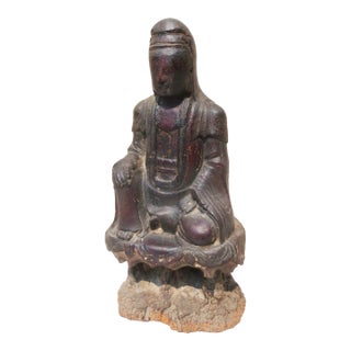 Antique Chinese Wooden Kuan Yin Figure For Sale