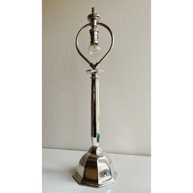 1920s Silvered Bronze Table Lamp Orient Express by René Prou, 1920s For Sale - Image 5 of 18